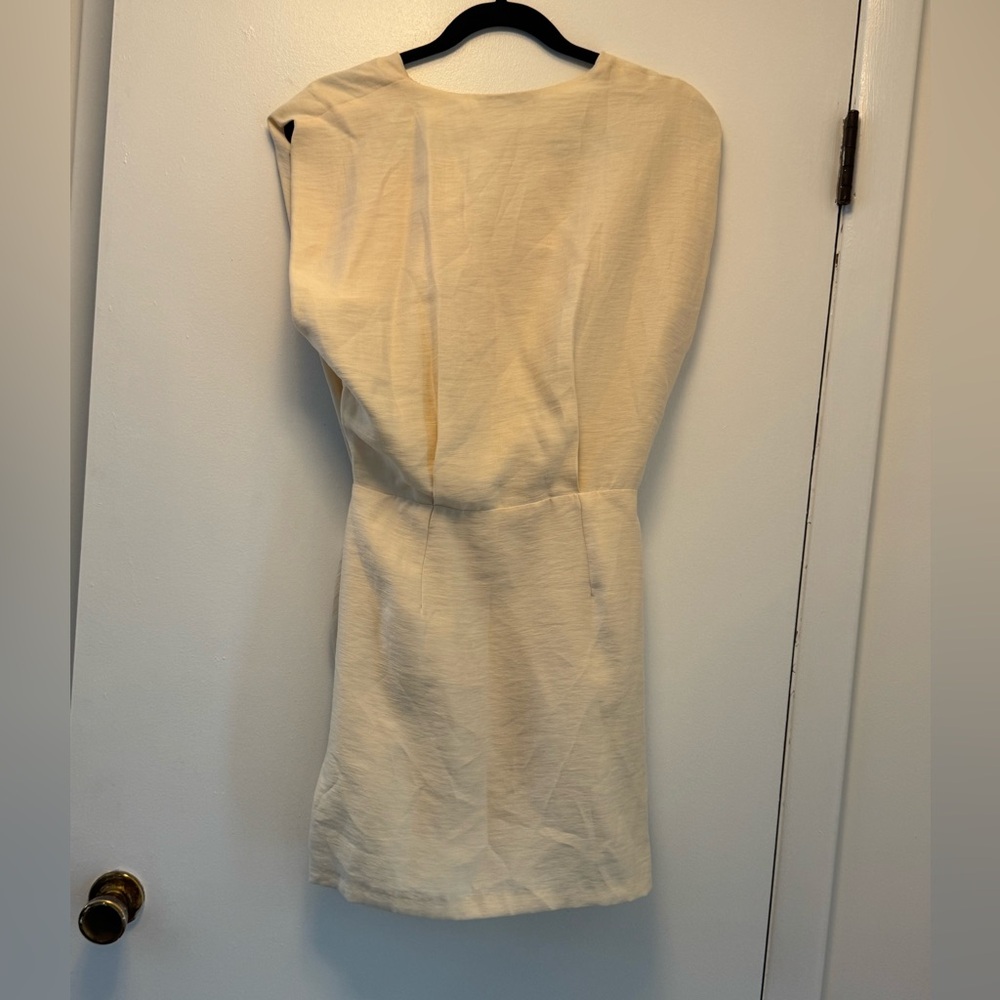 Mango v neck draped fabric cinched waist mini dress NWT - Picture 8 of 8